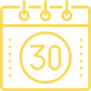 Calendar icon with the number 30 circled